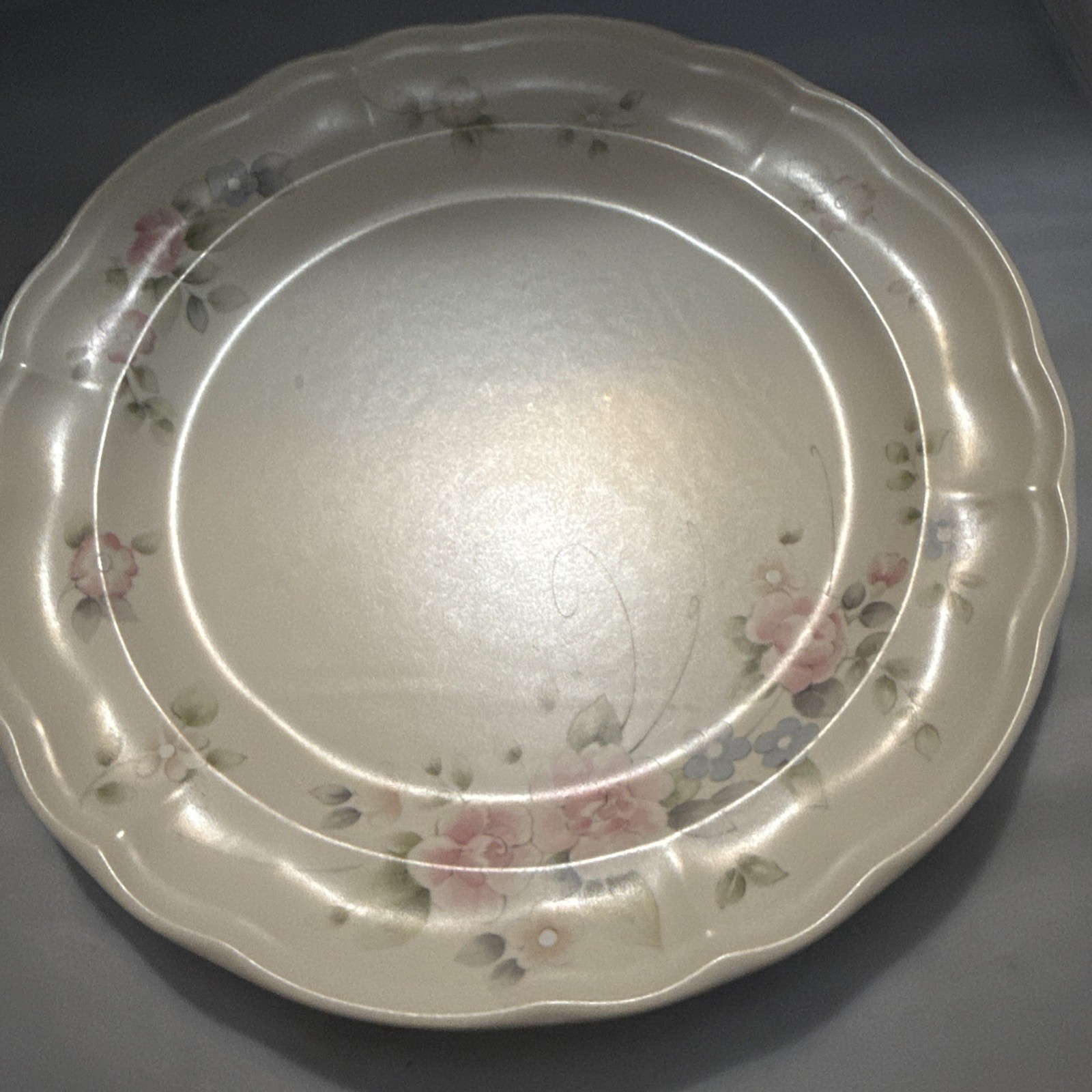 Vintage Pfaltzgraff TEA ROSE Set of 6 Dinner Plates Scalloped Edge 10 3/8”
