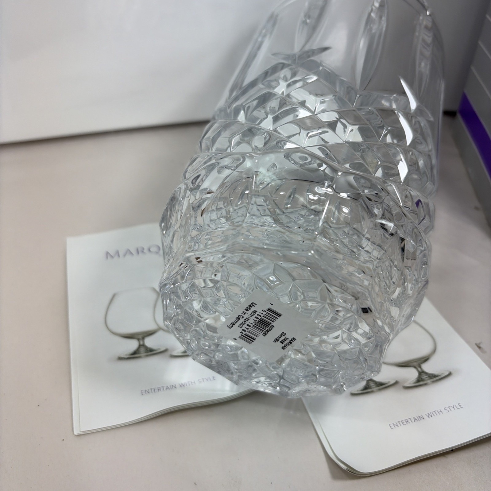 9″ WATERFORD Crystal Marquis Markham Vase Germany Heavy
