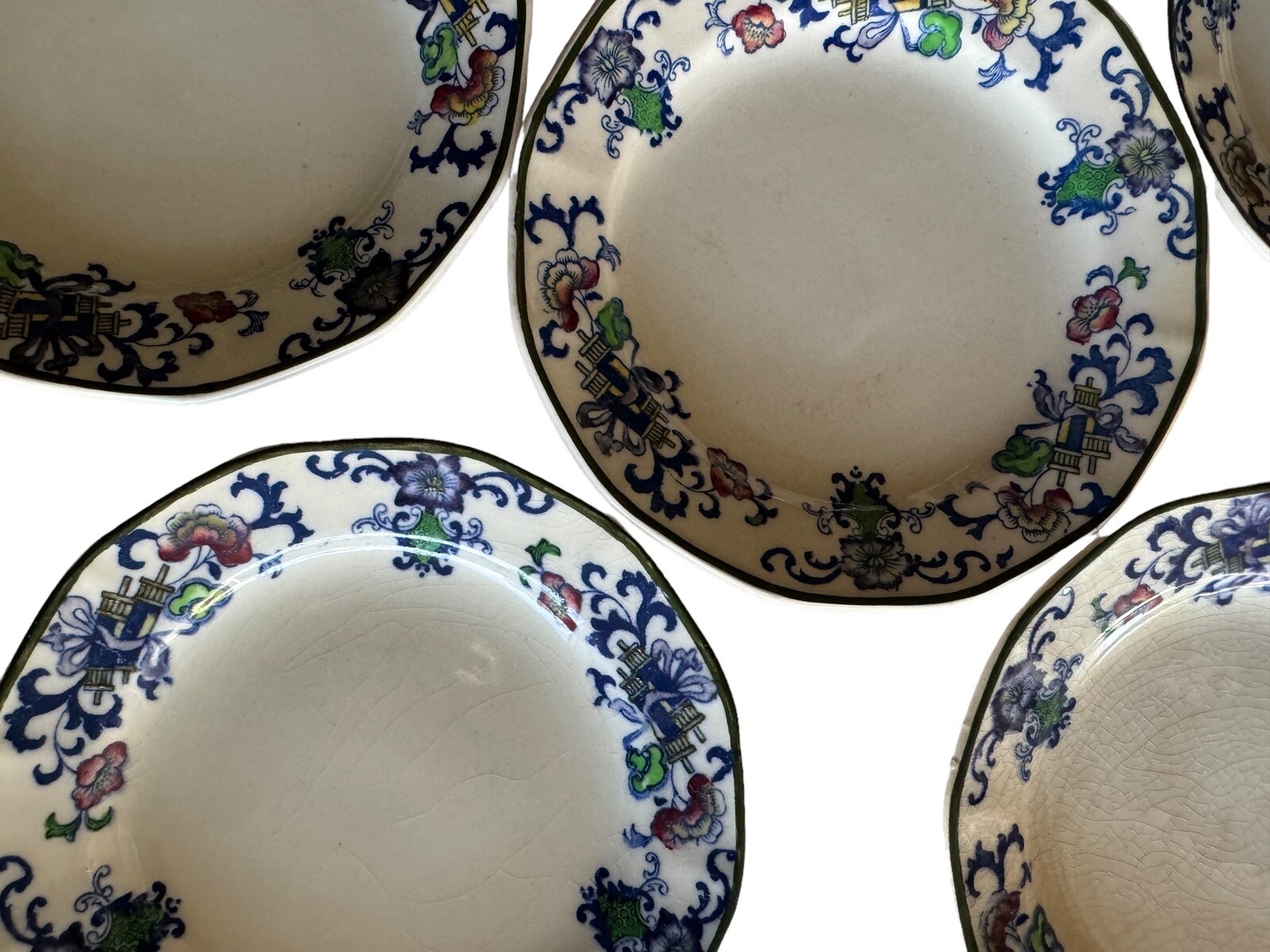 Set 6 Dessert Side Plates 5.5″ Royal Doulton Burslem Nankin England Antique Asia
