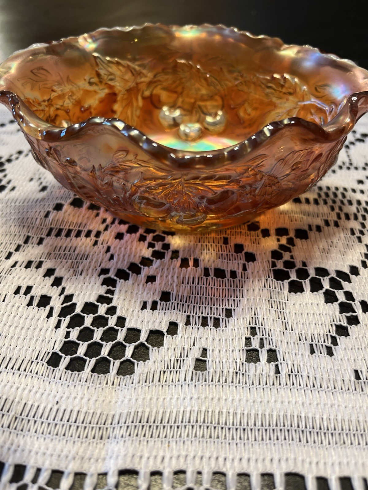 Antique (1905-1913) Dugan Glass Company Marigold Matching Berry Set