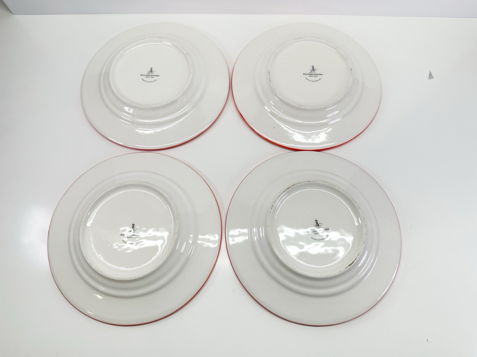 Set Of 4 Williams Sonoma LUCCA Stoneware Salad Dessert Plates 9” Made In Italy