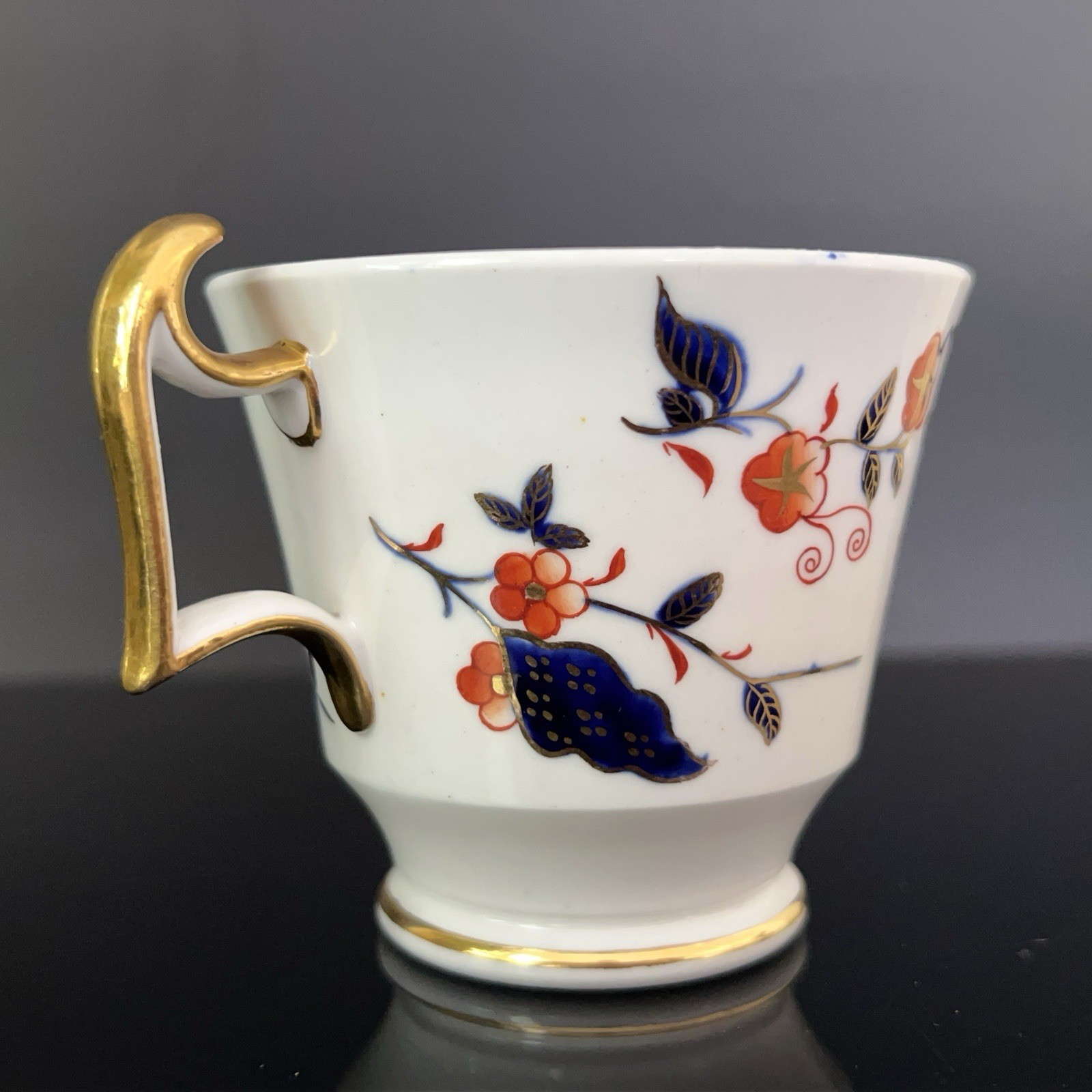 Antique Early Spode Cup & Saucer Japanese Imari C1810 Porcelain Gilt Blue Red