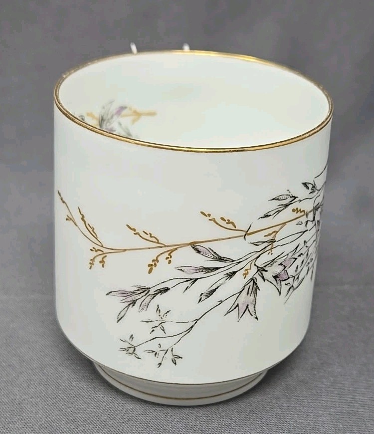 Charles Field Haviland Limoges Leaf Handle Demitasse Cup & Saucer 1868-81
