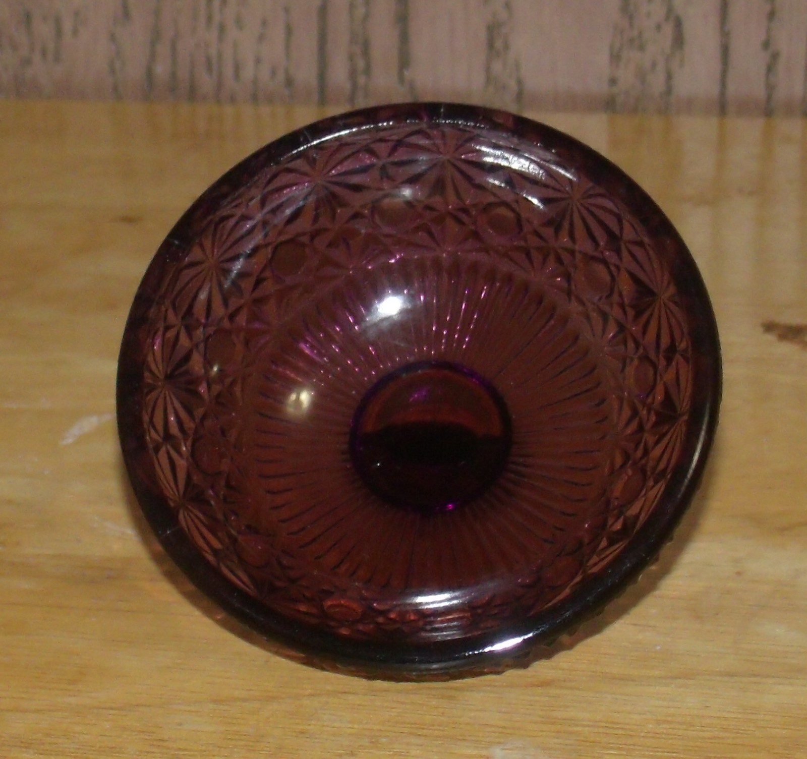 LE SMITH Daisy & Button AMETHYST Compote Candy Dish Lid