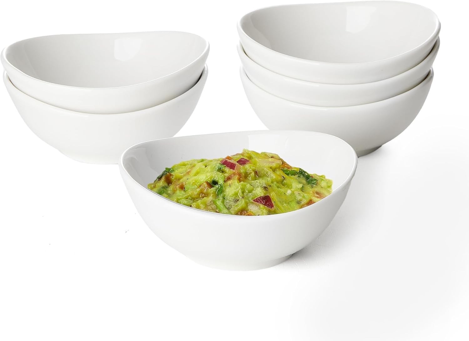 Sophisticated 4 oz White Porcelain Dipping Bowls – Set of 6 for Elegant Dining
