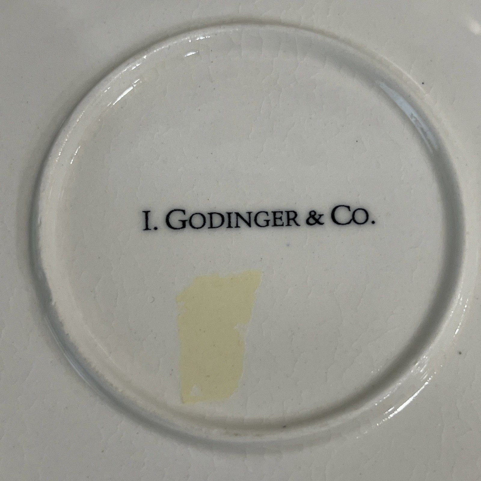 I Godinger & Co Cobalt Blue Yellow Hand Painted Plates Scalloped Set of 2