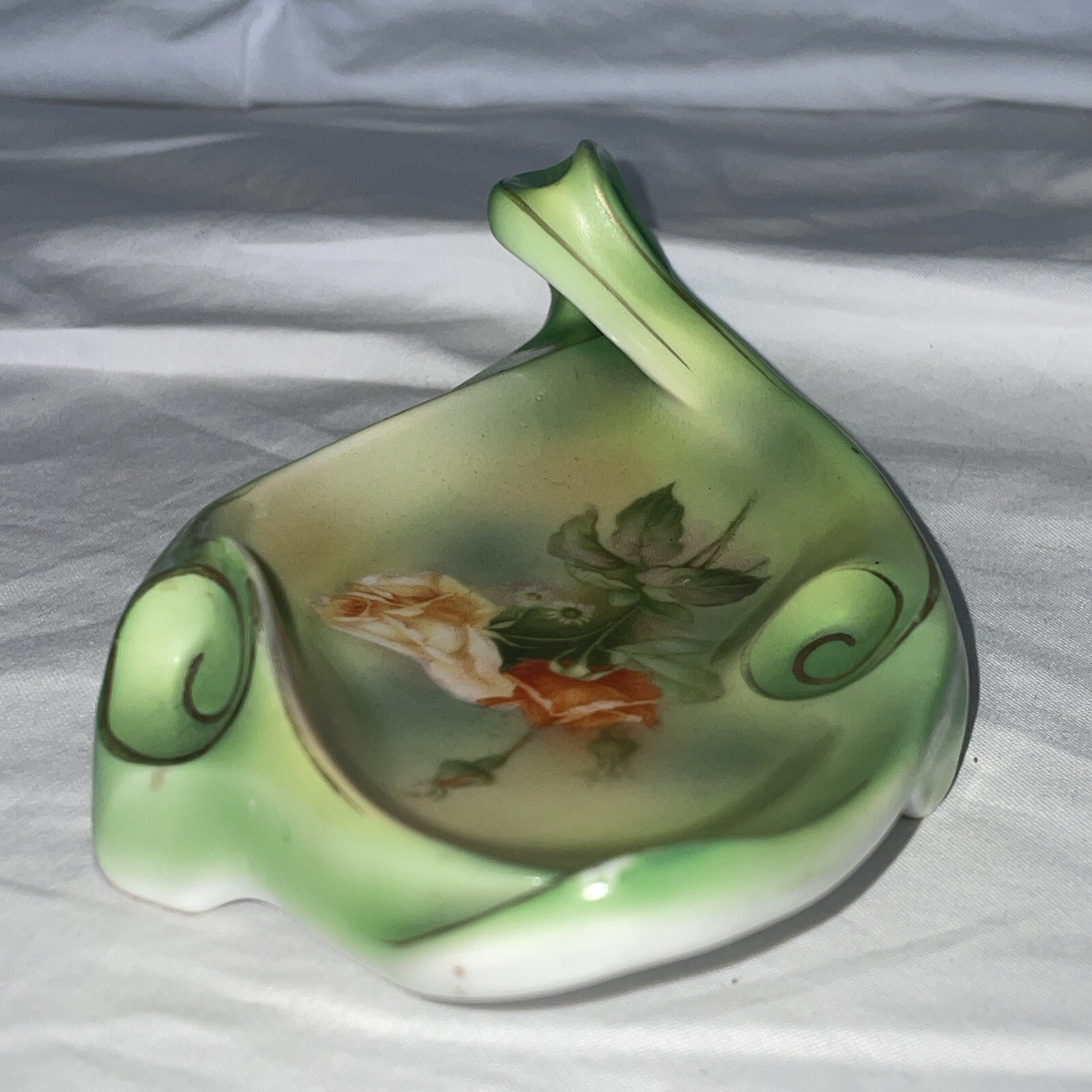 Rare Old Royal Bayreuth Bavarian Porcelain Hand Painted Dish Tray small w handle