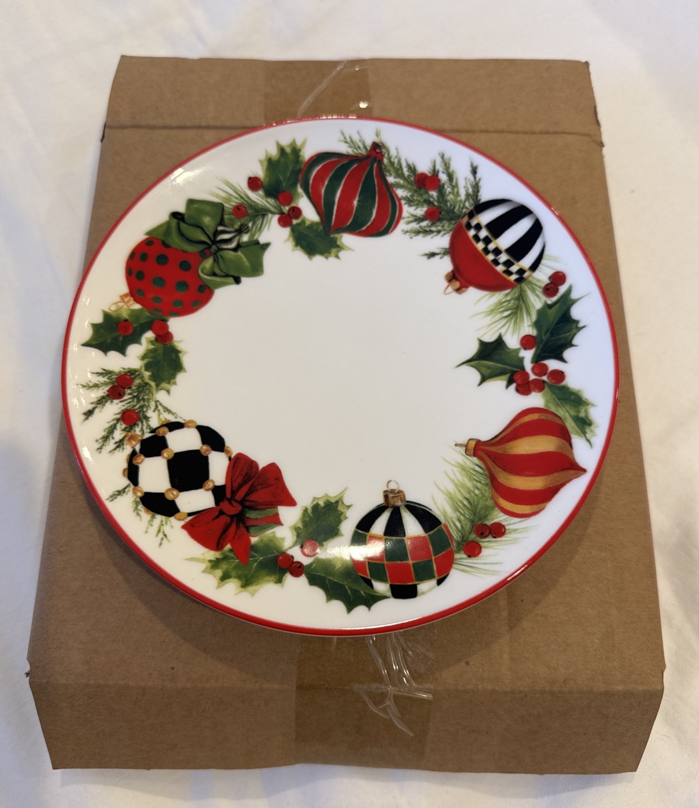 Mackenzie Childs Deck the Halls Salad/Dessert Plate 7.5”
