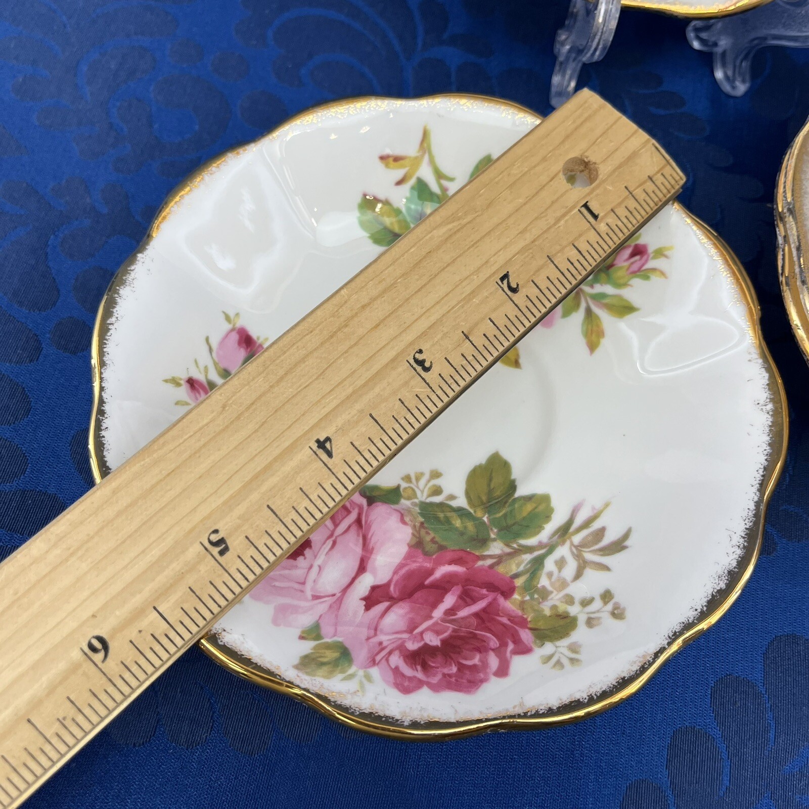TWO ONLY Royal Albert American Beauty 5.5” Saucers For Teacup Bone China UK