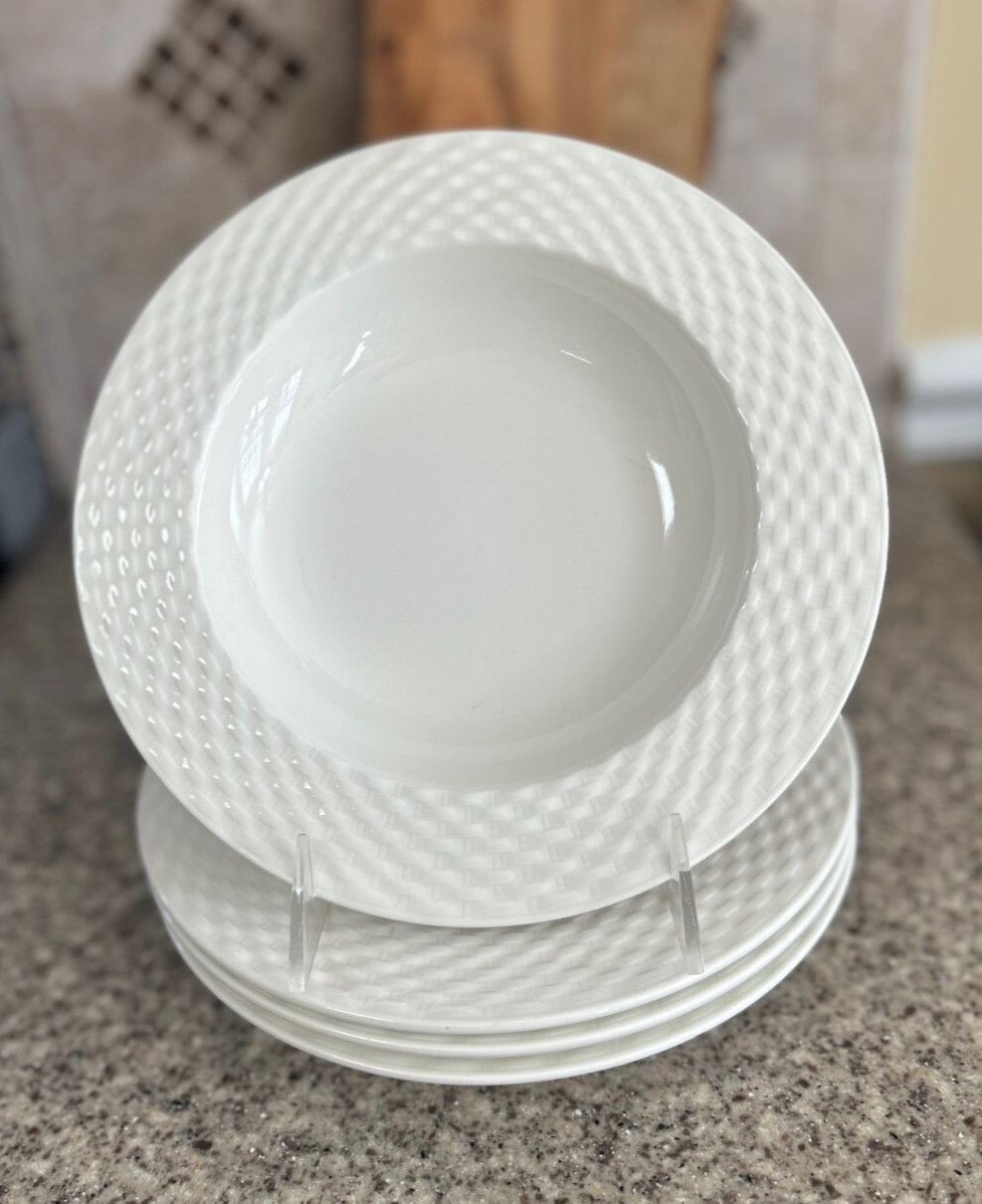 Pagnossin~President White~Treviso~Ironstone~Rim Soup~ Bowls~Italy~Four