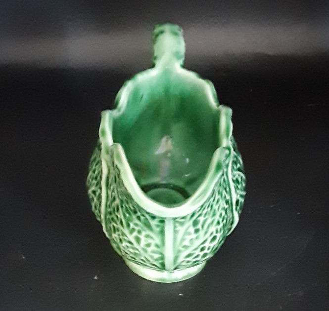 Vintage Shorter & Son Majolica Cabbage Leaf Sauce Boat England