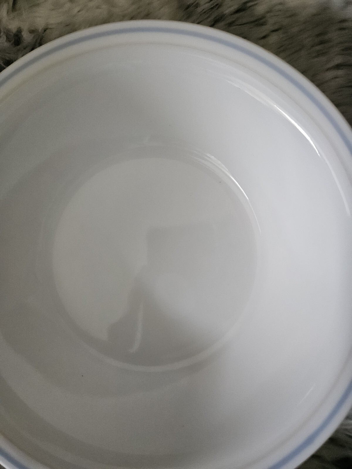 4 Corelle SEA AND SAND 7 1/4″ Soup Cereal Bowls White w Blue & Tan Rings