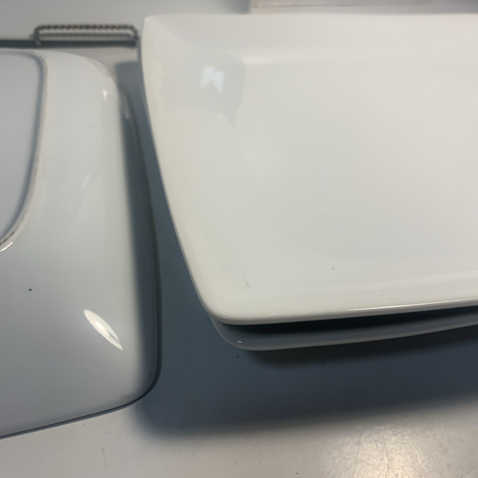 Set of 4 Better Homes & Gardens Square White Dinner Plates 10 7/8″ Porcelain