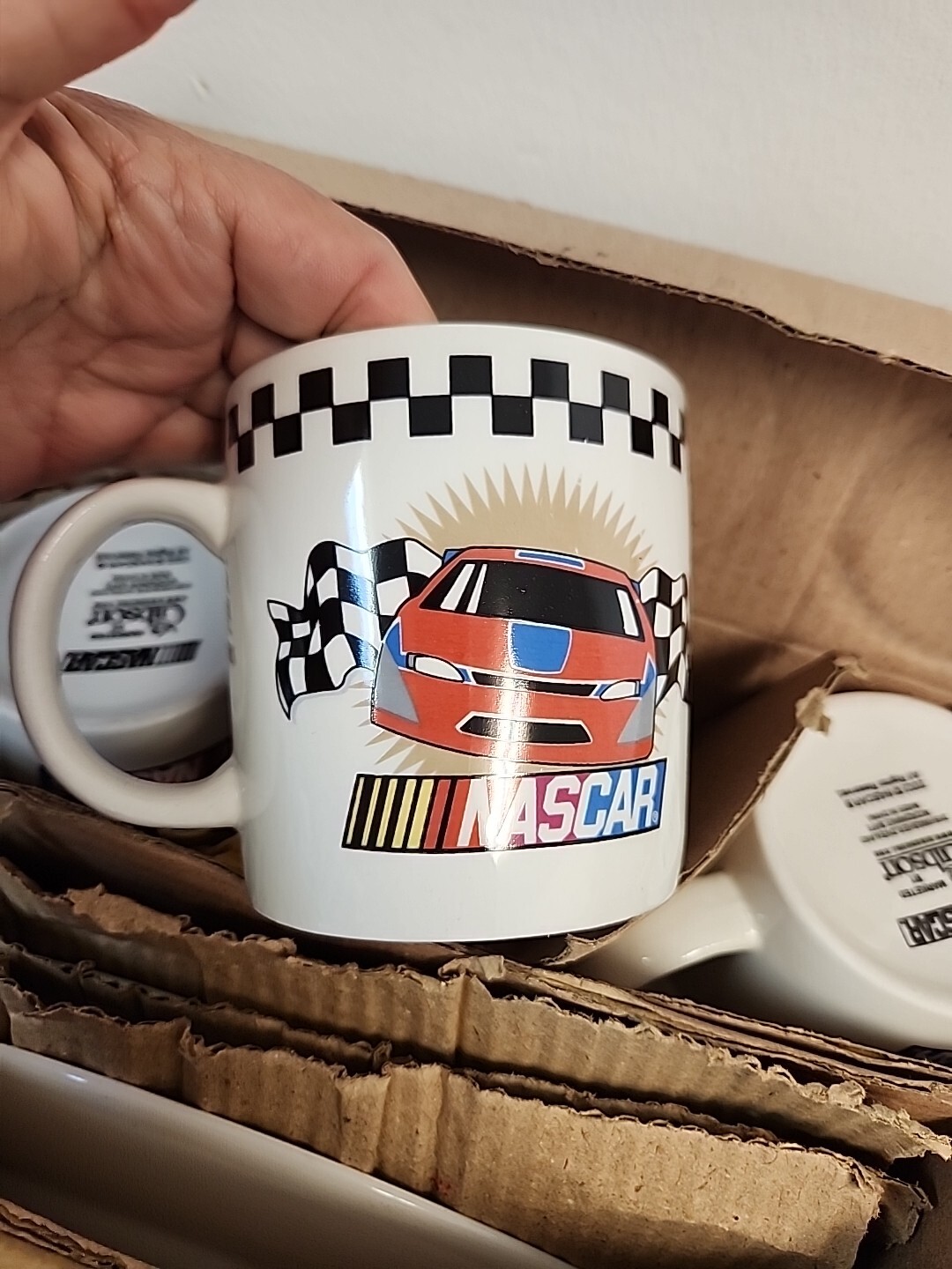 Rare Vintage Gibson Nascar Victory 16 Piece Dinnerware Set For 4 New & FLATWARE