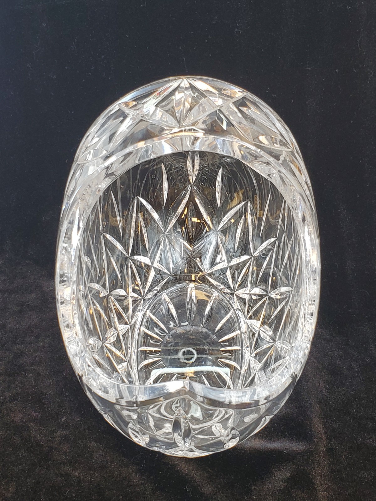 Block 24% Full Lead Crystal Candy Dish Handmade In Czech Republic Heavy