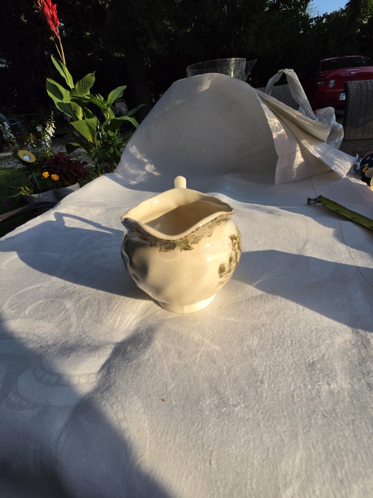 Johnson Friendly Village Creamer Pitcher Vintage With A Red Old Mill