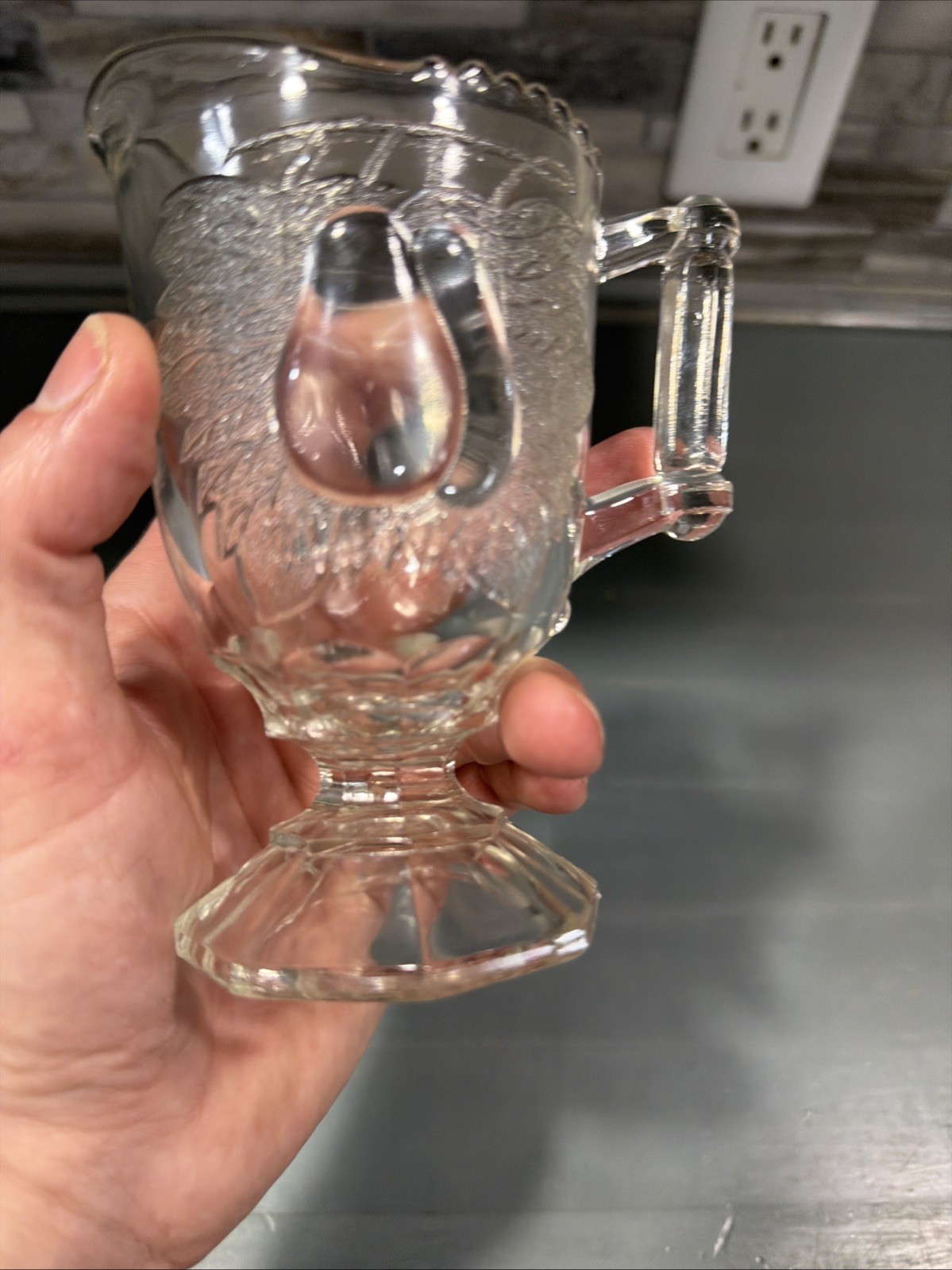 Vintage Baltimore Pear Footed Creamer Jeanette Glass Co.