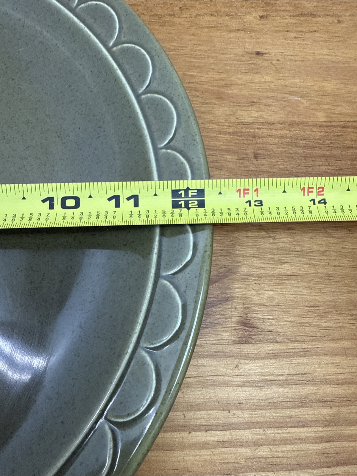 Vintage Homer Laughlin Sheffield Granada Olive Green 12.25” Platter USA