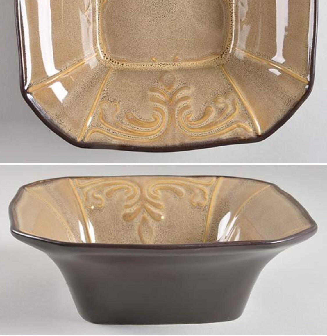 Reba Harmony For The Home Victorian Scroll Honey Square Cereal Bowl Replacement