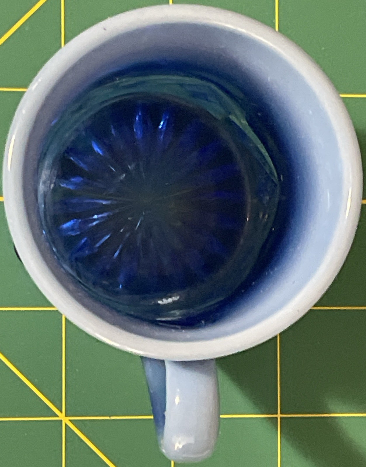 National Glass Co Northwood Opalescent Blue Diamond Spearhead Mug