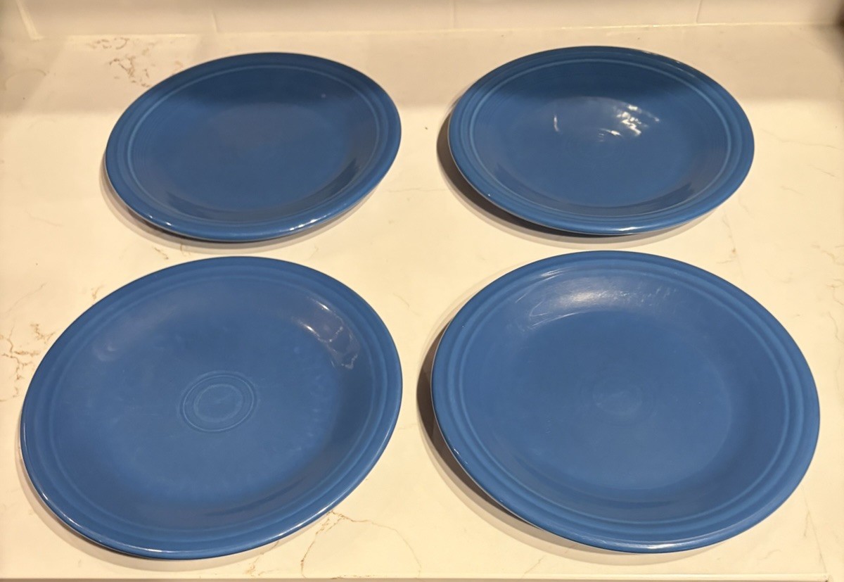 FIESTA Fiestaware Lapis Blue 10.5” Dinner Plates Set Of 4 Homer Laughlin