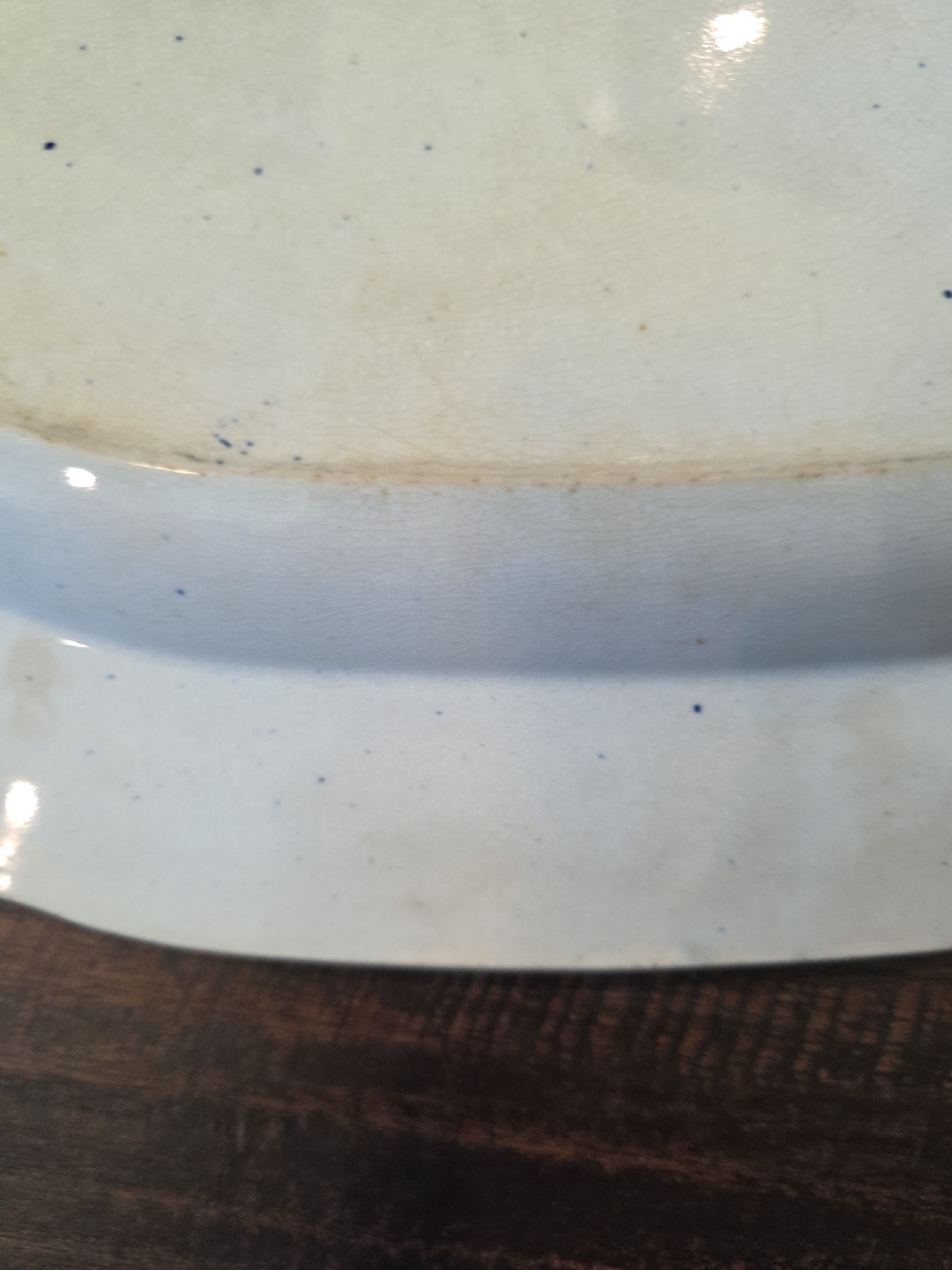 Blue Willow Oval 15.5 X 12.5In Oval Platter Very Old Plate imperfections