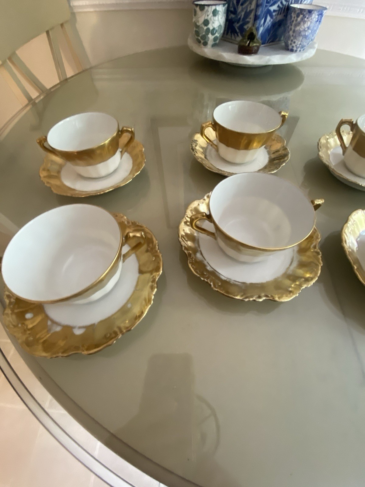 Vintage China Nathan Straus & Sons LS&S-Limoges FR Snowflake Pattern Gold Leaf
