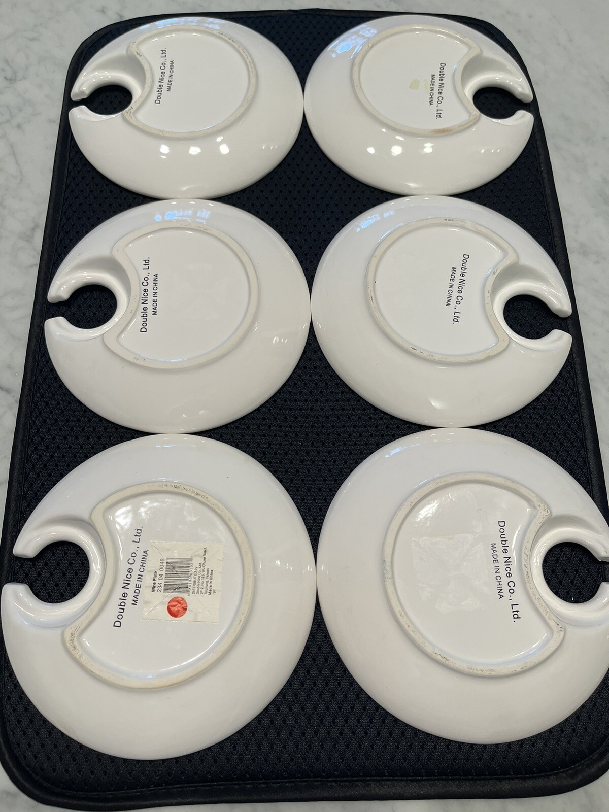 Set of 6 Double Nice Co., Ltd Hors D’oeuvres Wine Plates Nyc SF London