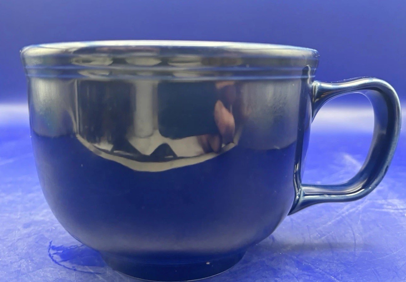 Homer Laughlin Vtg China Jumbo Soup Cup Mug 18 oz Cobalt Retired Fiestaware