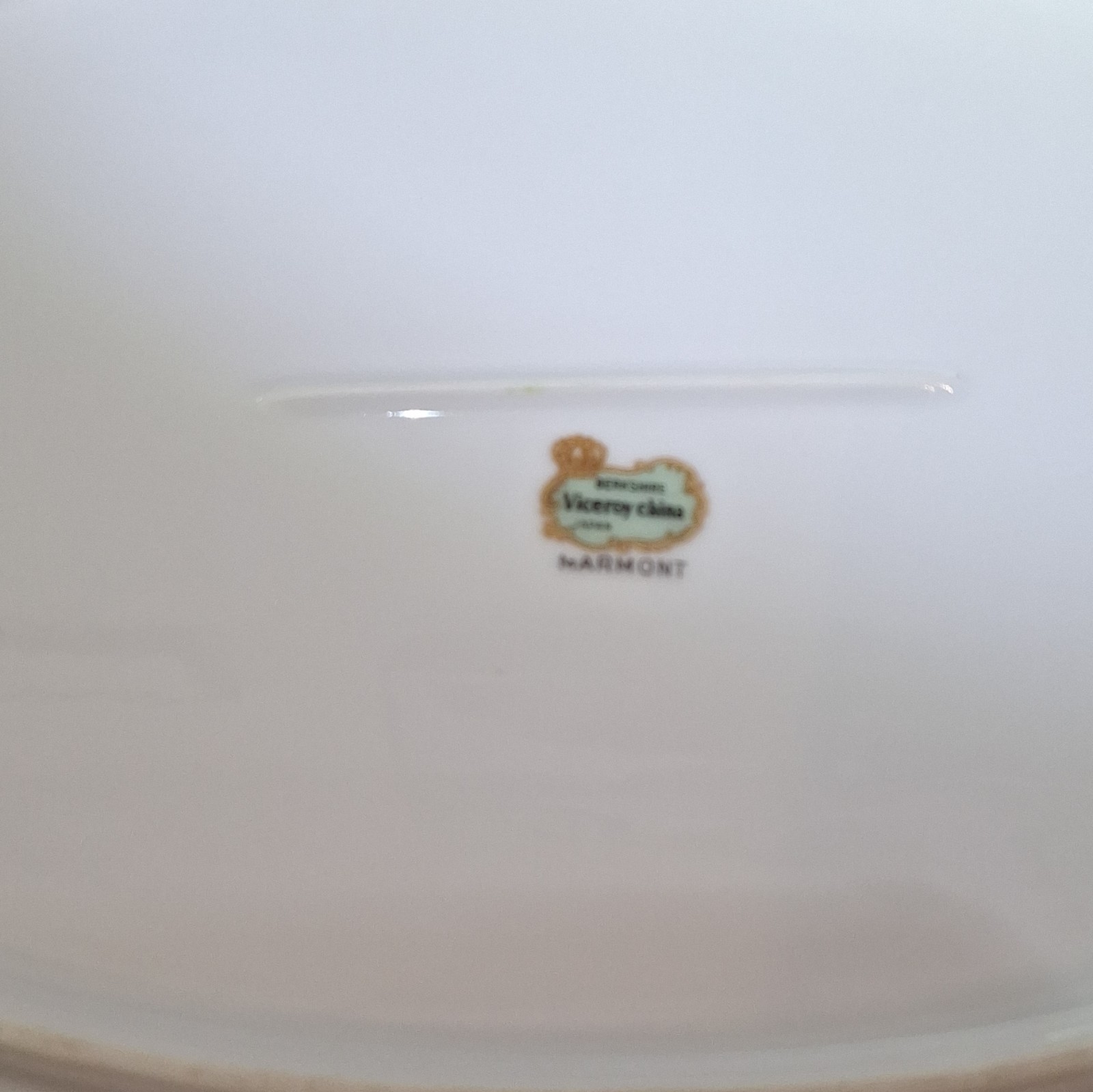 Victory China Marmont Oval Floral Porcelain Platter White w/ Gold Trim