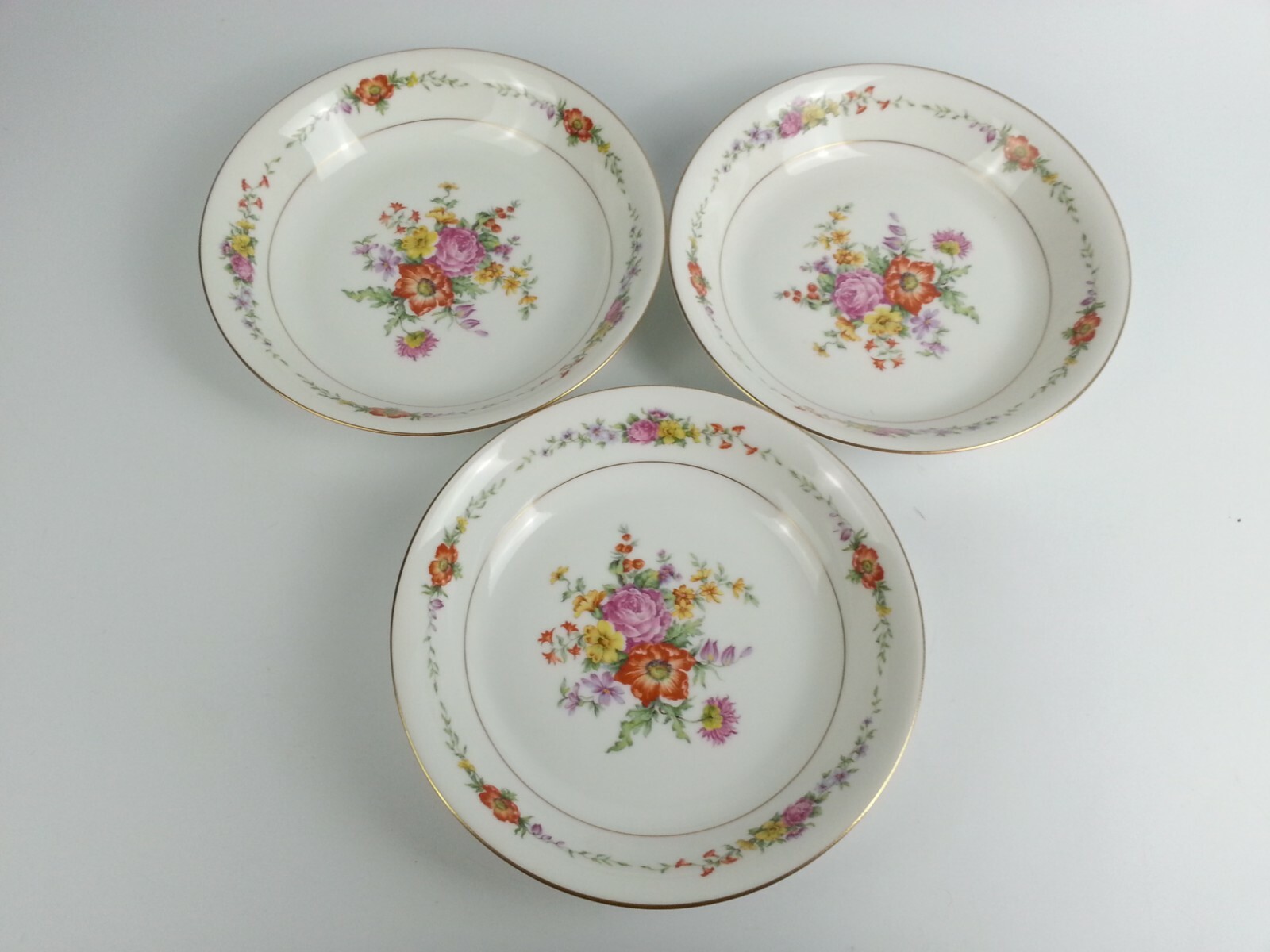 11 Nardon LaFarge Limoges Gimbel Brothers France Flowers Soup Salad Bowls