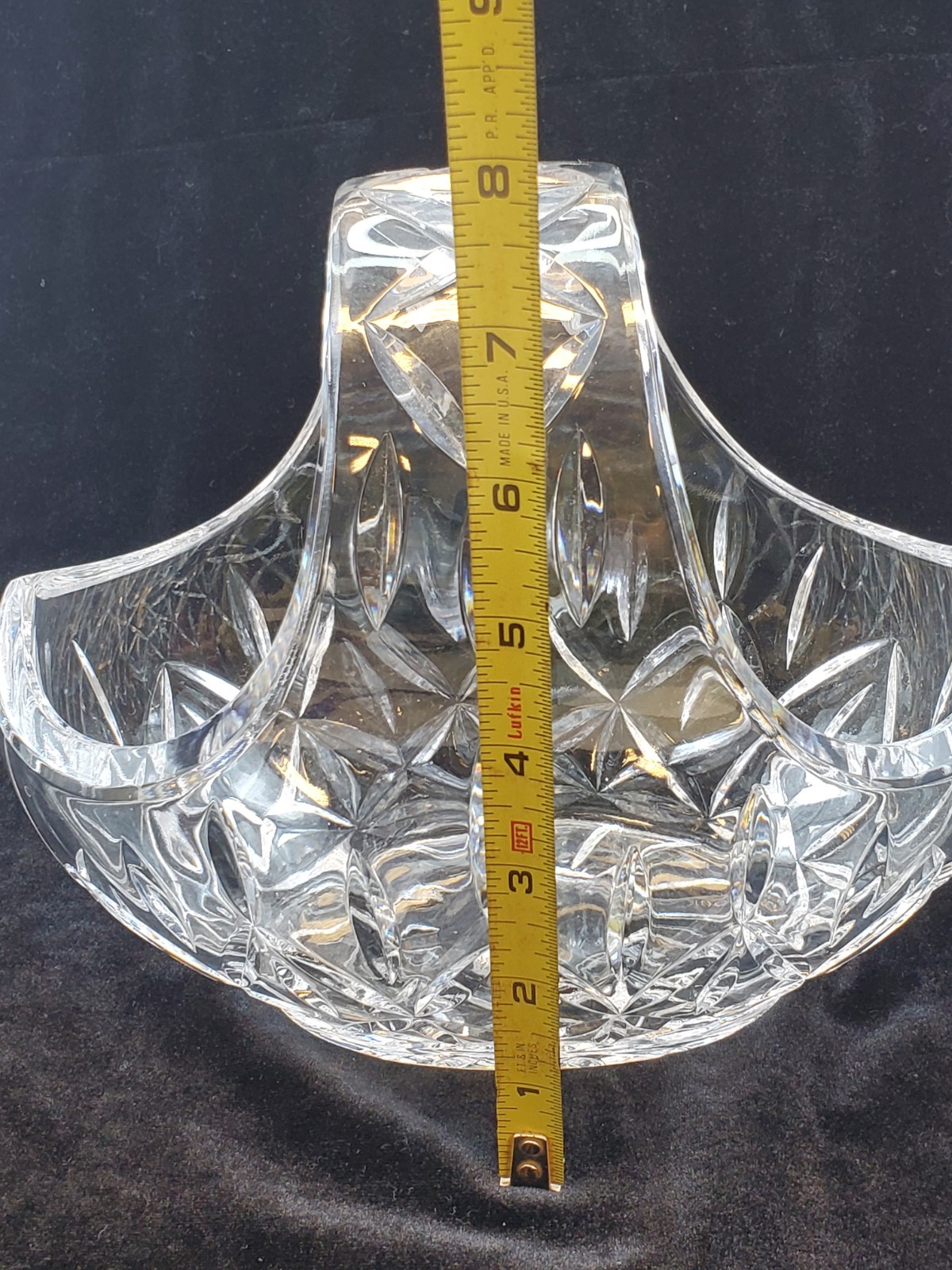 Block 24% Full Lead Crystal Candy Dish Handmade In Czech Republic Heavy