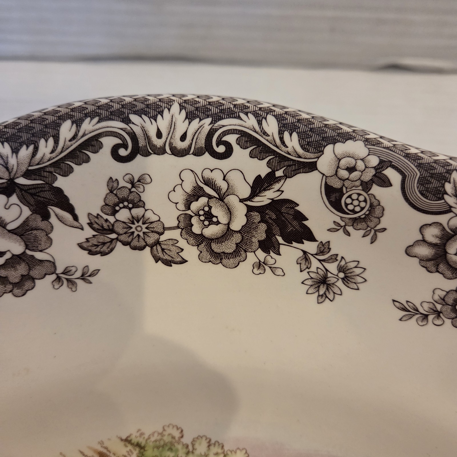Spode Woodland Bunny Rabbit Footed Centerpiece Oval Dish Serving Easter EASTER