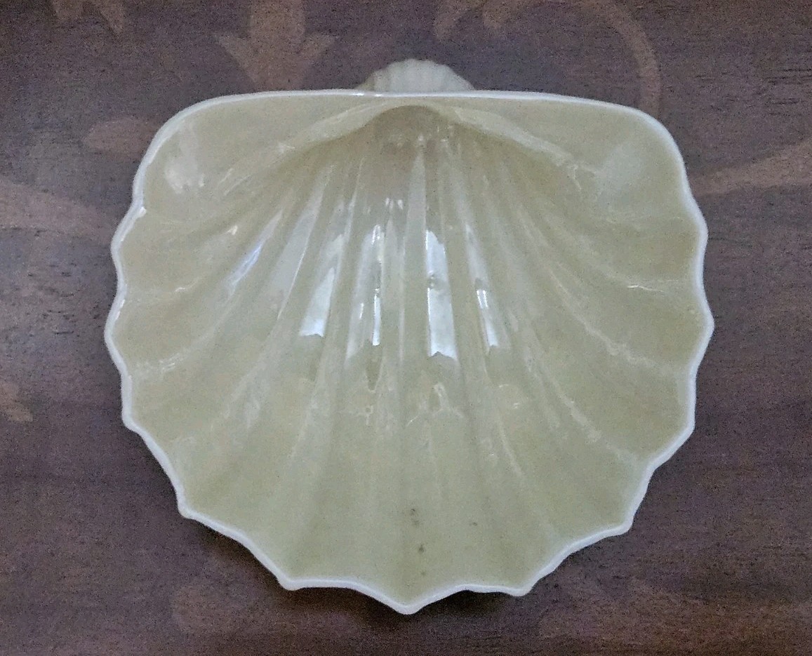 ESTATE ANTIQUE VINTAGE BELLEEK NEPTUNE PORCELAIN CORAL SHELL SERVING SUGAR BOWL