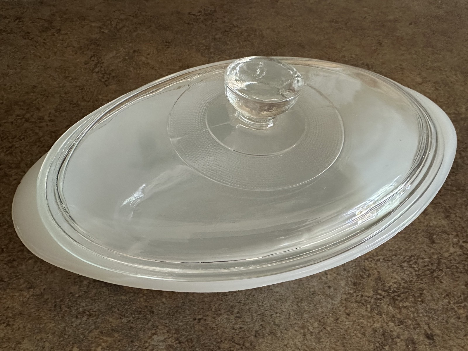 Vintage Glasbake Casserole Dish J235 ~ 1 QT Green Daisy Milk Glass Oval With Lid