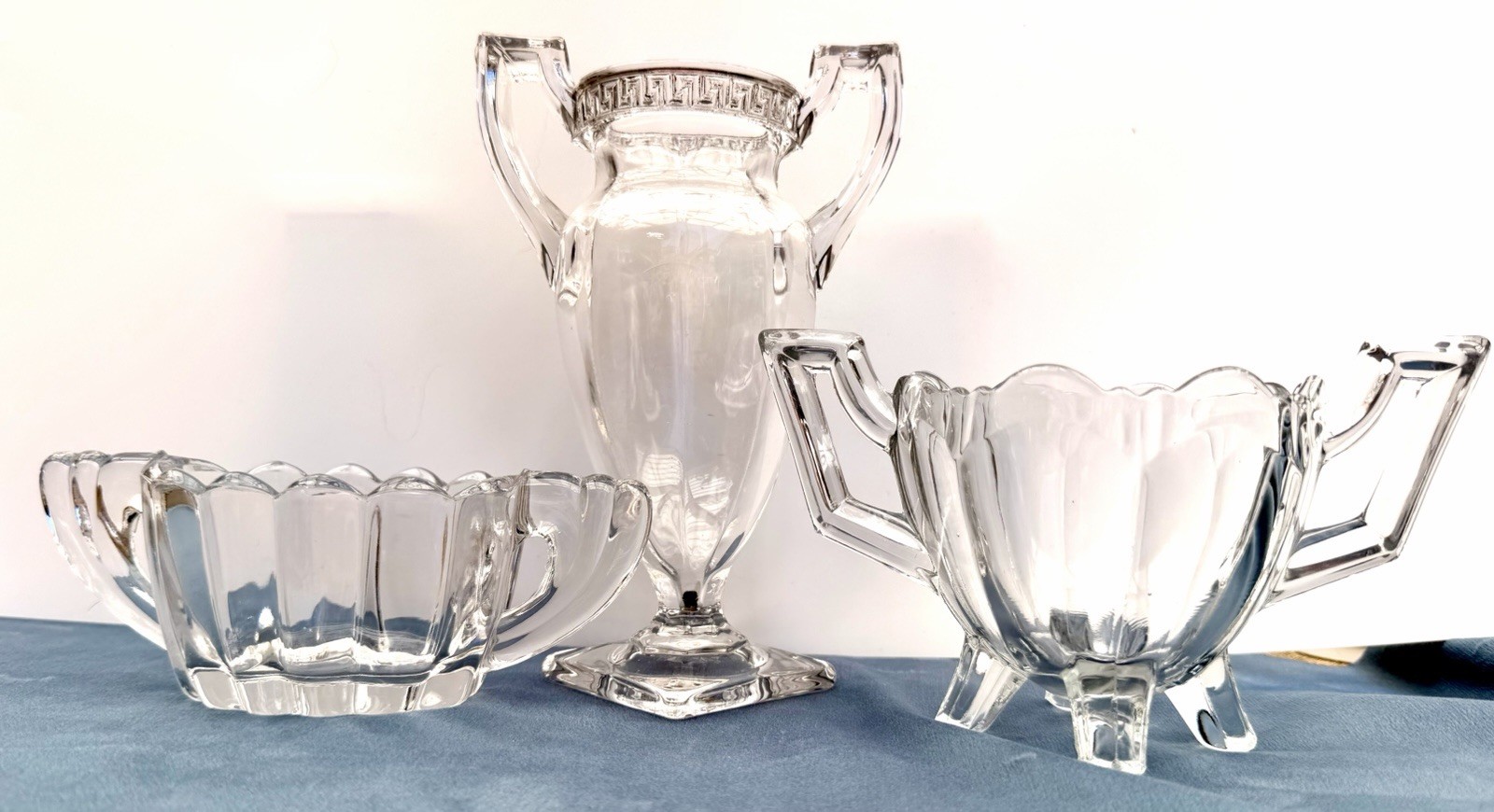 Complete 3-Piece Vintage & Antique American Pressed Glass Lot