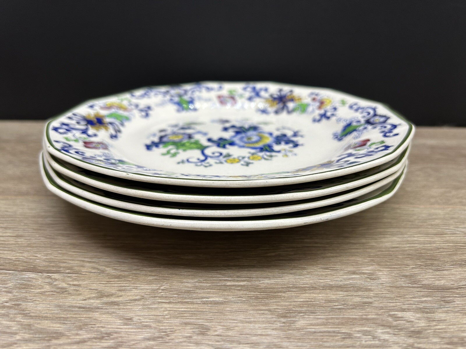 Vintage Doulton of Burslem Nankin Handpainted Dinner Plate Set Of 4 England
