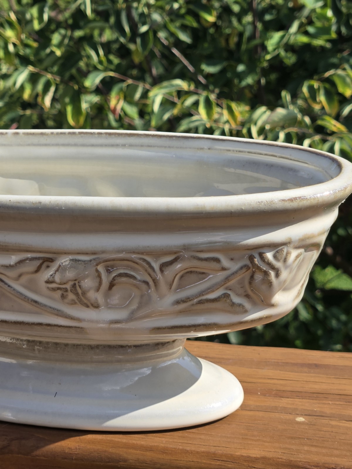 Classic Ceramic Footed Oval Console Bowl MCM