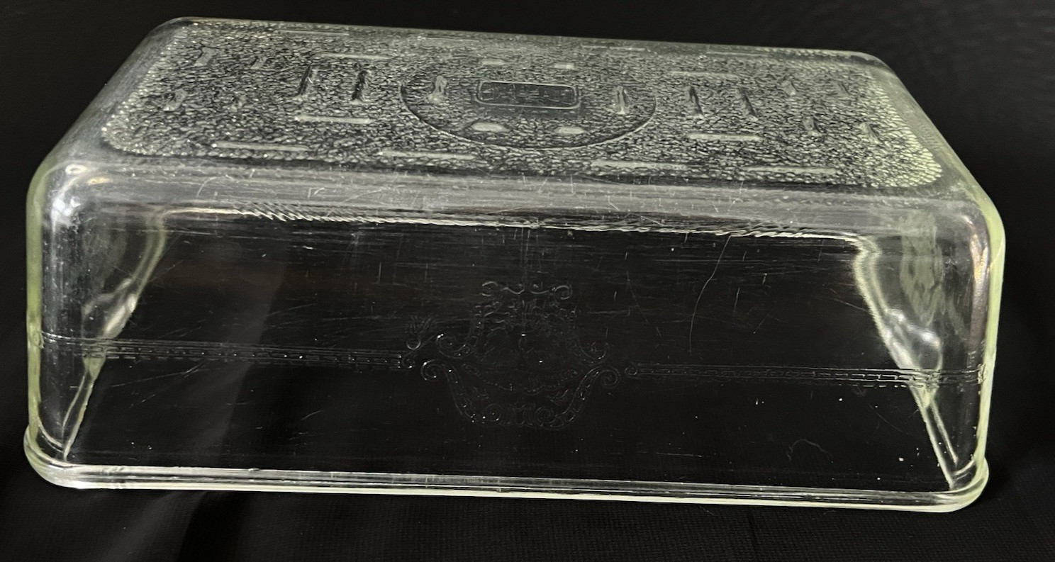 Vintage Glasbake 254 Loaf Pan Clear Glass Baking Dish Art Deco Pattern USA