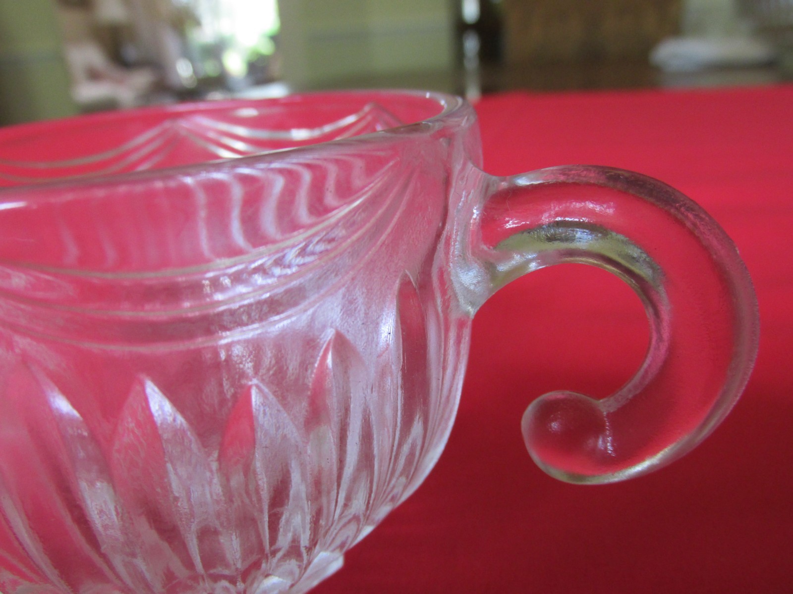 14PC Vintage 1940s Indiana Glass ROYAL Vertical & Swag Art Deco Punch Bowl Set