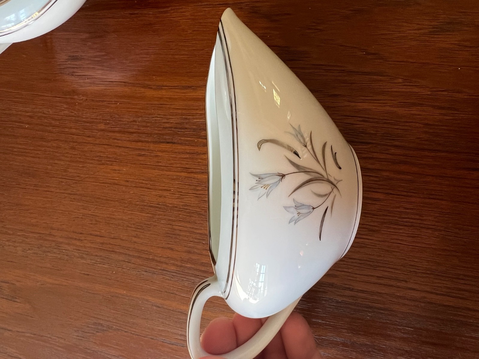 Noritake Bluebell Creamer, 5558, Blue Band & Flowers, 2 3/8″, Cream Pitcher