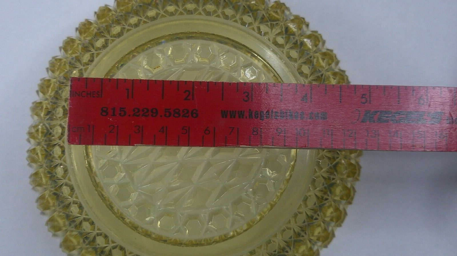 Pressed Diamond, #775, Central Glass Co, Amber Bowl, EAPG, USA, c1885, VgCd