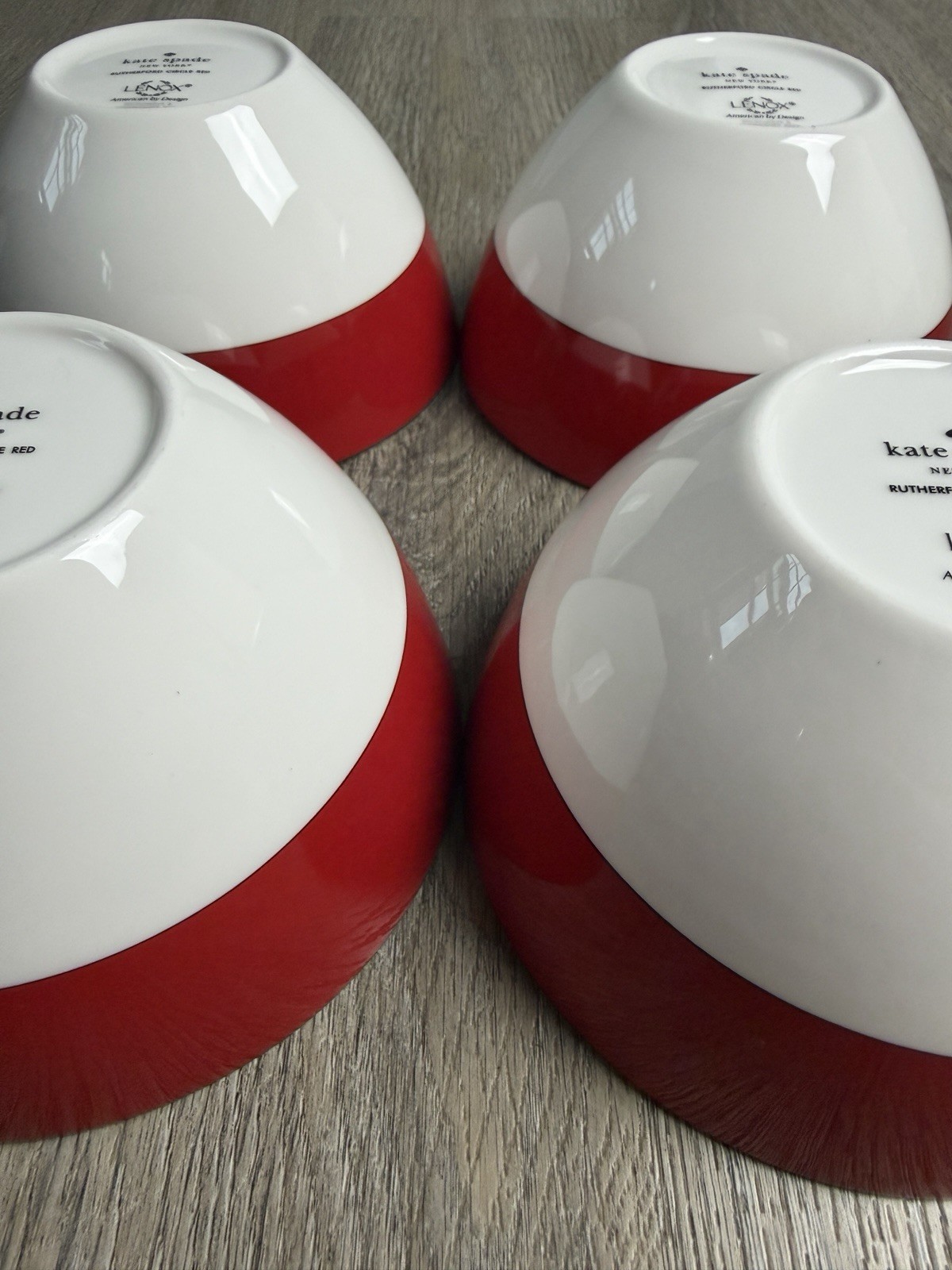 Kate Spade Rutherford Circle Red Cereal Soup Bowl By Lenox New York Set Of 4 EUC