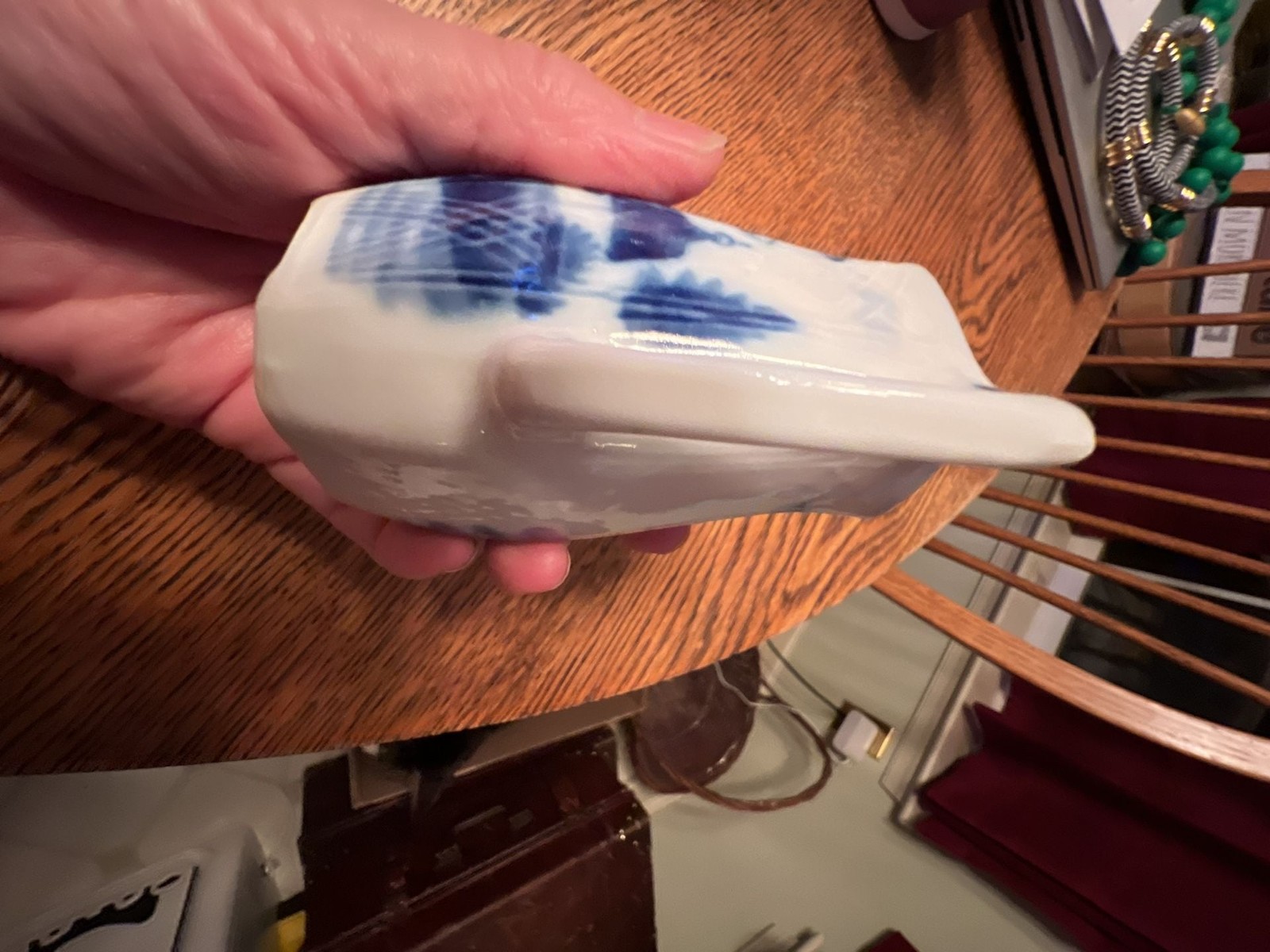 Vintage Blue and White Porcelain Creamer Pitcher