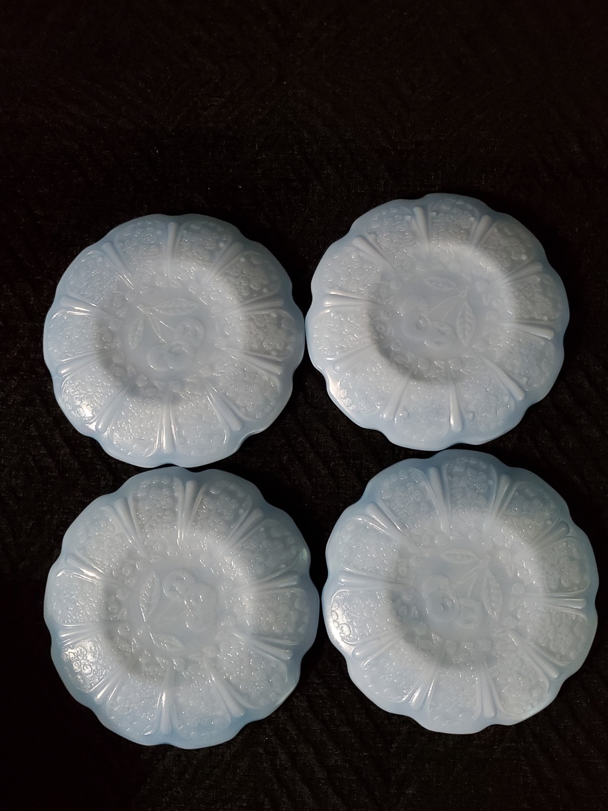 13 Piece Jeannette Delphite Blue Cherry Blossom Depression Glass Child’s Tea Set