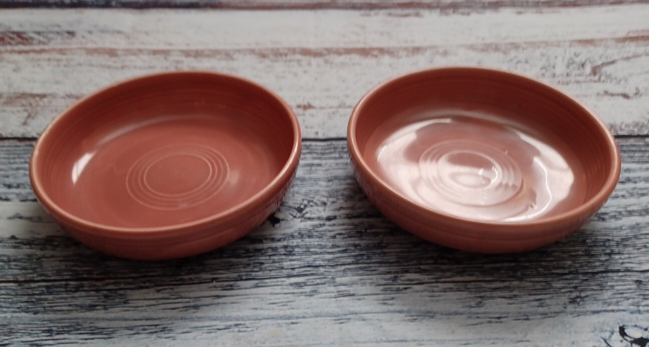 PAIR VINTAGE FIESTA 50’S ROSE 6″ DESSERT BOWL RARE 1950-1959 FLAWLESS CONDITION