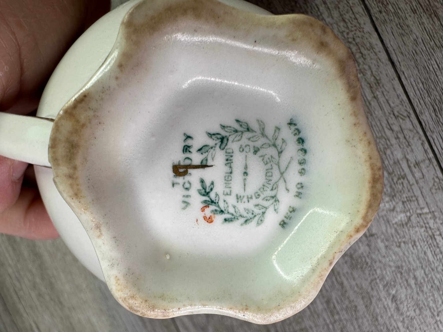 W.H. Grindley & Co Victory Creamer Pitcher Floral Gold Trim England
