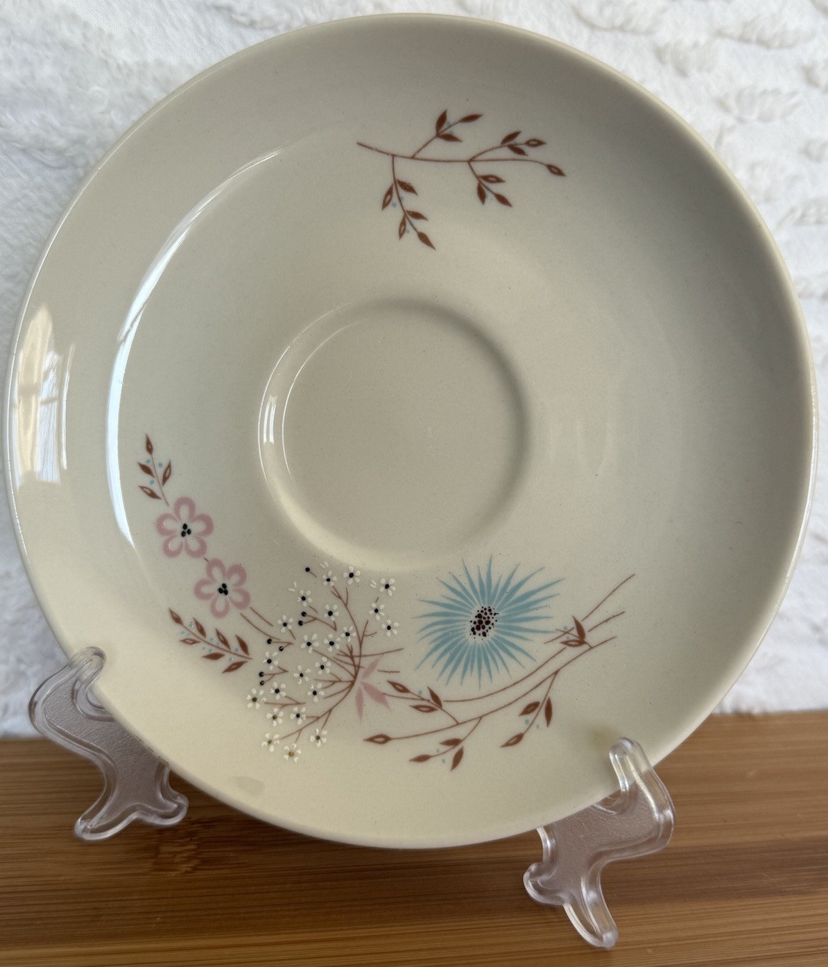 Taylor Smith Taylor Co Taylorton Echo Dell 1 Bread Plate 2 Saucers Vtg 1959