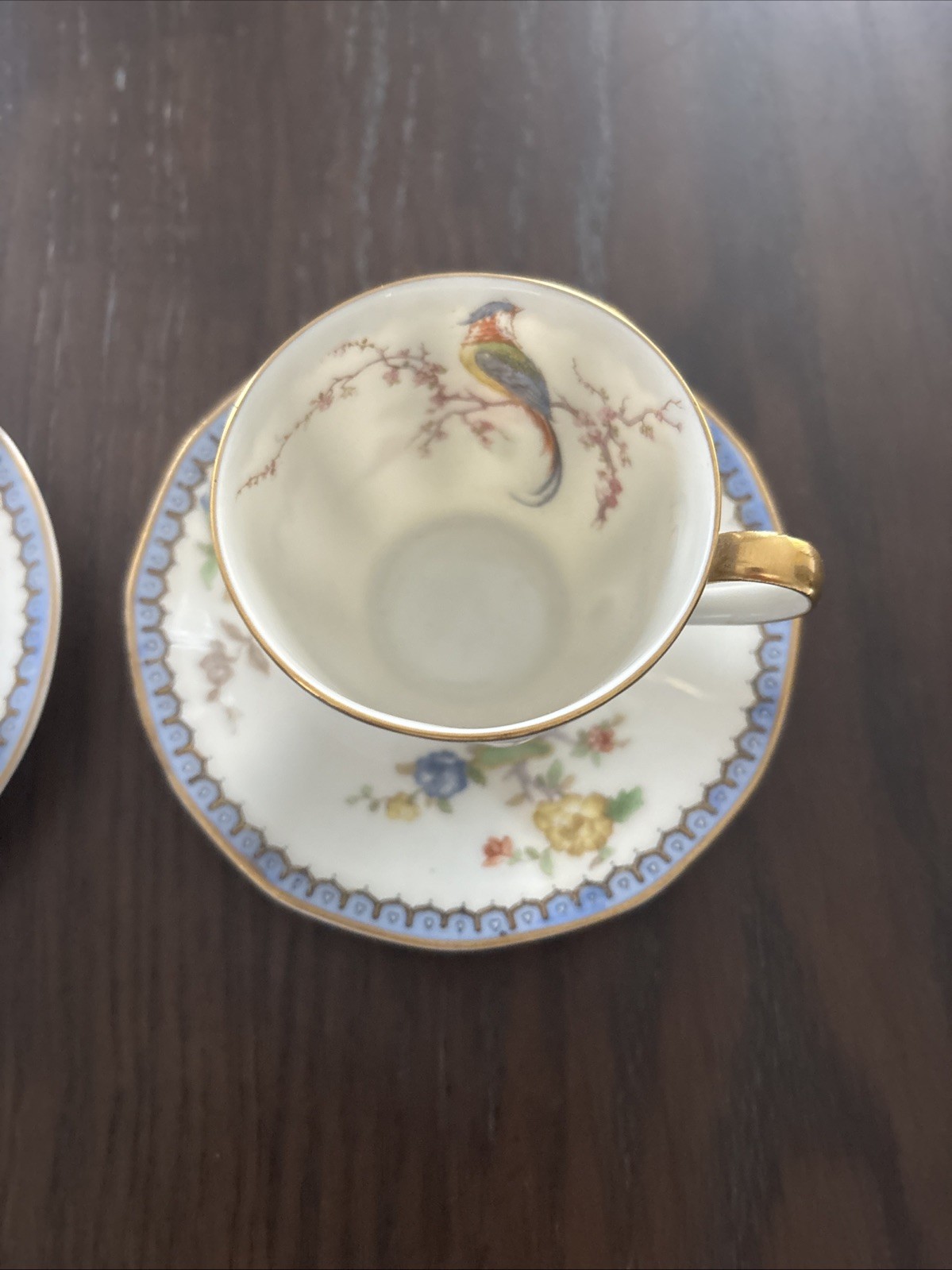 Lot of 2 Theodore HAVILAND Limoges France Cup & Saucer Birds Of Paradise