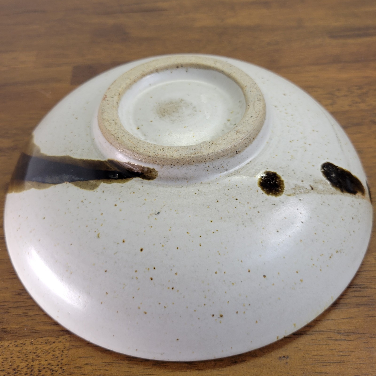 Vintage MCM Studio Art Cornwell Pottery Bowl Beige Brown 9in.